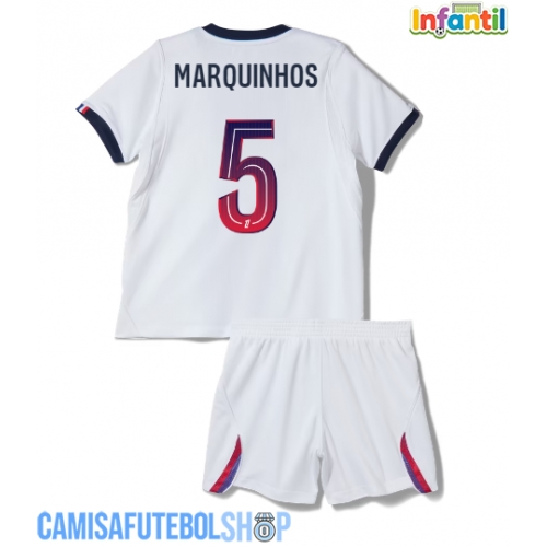 Camisa de time de futebol Paris Saint-Germain Marquinhos #5 Replicas 2º Equipamento Infantil 2026-27 Manga Curta (+ Calças curtas)